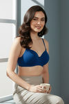Zivame Padded Non Wired 3/4th Coverage T-Shirt Bra - Navy Peony — thumbnail 4